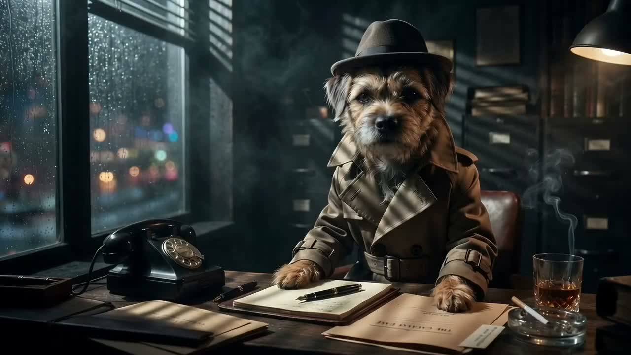 A pet cast in a famous kind of scene