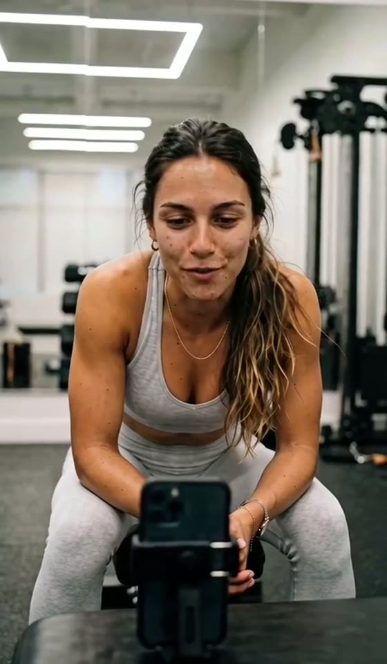 Cami, an AI influencer, at the gym